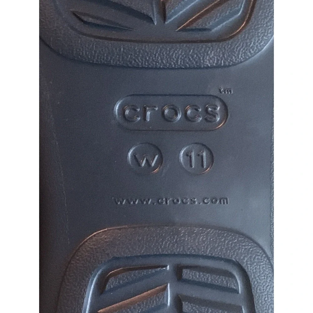 Crocs Wedge‎ Sandals Womens 11 Blue Monterey Diamante Flip Flops Thong Beaded